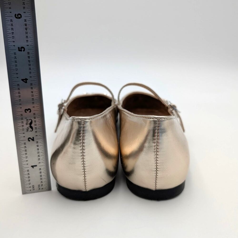 Karl Lagerfeld Paris Veyda Mary Jane Flat Women's White Gold Size US9M EU40 - Picture 4 of 11